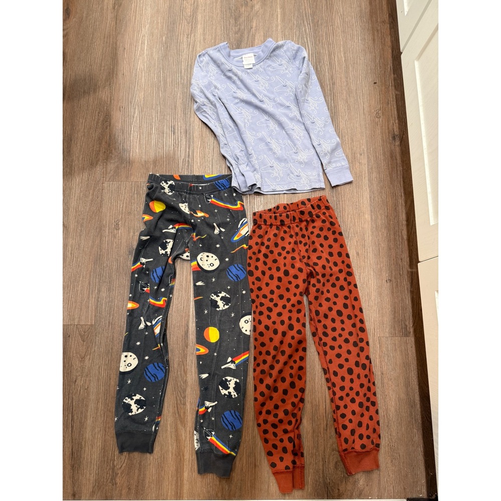 Hanna Andersson Kids Organic Cotton Pajama Lot Space Unicorn Dot Size 5 6 7